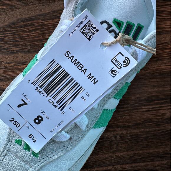 NWT Adidas Samba MN OG Unisex Sneakers Cloud White/Green/Gun Sz 7M/8W RB - Picture 9 of 11